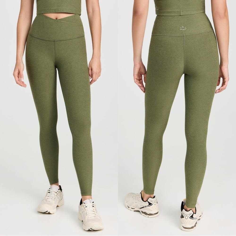 Beyond Yoga Spacedye At Your Leisure High Waisted Midi Legging Green Heather XL